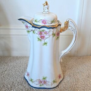 Vintage Nippon Hand-Painted Chocolate Pot with Lid